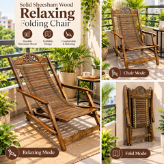 Solid Sheesham Wood Folding Chair