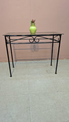 Modern Design Glass Top Console Table