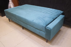 Sofa Cum Bed Upholstered in Premium Velvet Fabric With An Easy Pull-out Mechanism.
