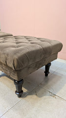 ELEGANT PAIR OF CHESTERFIELD OTTOMANS