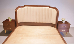 Brand New Ash Wood Cushioned Bed with 2 Night Stands