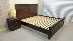 Elegant Sheesham Wood king Size Bed with 1 side table