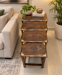 Solid Sheesham Wood Nesting Table