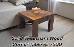 Solid Sheesham Wood Corner Table