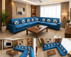 8 Seater L Shape Sofa Set