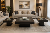 Center Table with 2 Side Tables Set