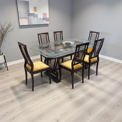 Solid Sheesham Wood 6 Seater Dining Table