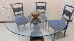 Solid Sheesham Wood 6 Seater Round Dining Table