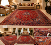 Vintage Persian Kashan Hand Knotted Carpet