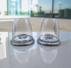 Pair Of Glass Candle Holders