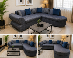 5 Seater L Shape Sofa Set