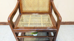 Antique Solid Sheesham Wood Wicker Chair
