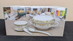 Imported 21 Pieces New Bone China Soup Set