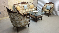 SOLID SHEESHAM WOOD 5-SEATER SOFA SET