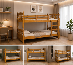 Solid Diyar Wood Bunk Bed