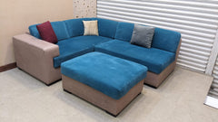 4 Seater L Shape Sofa Set with Ottoman