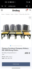 🔥Imported Century Furniture Co. Dining Chairs (Made in USA)🔥