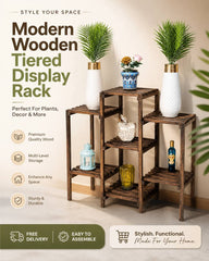 Brand New Wooden Tiered Display Rack