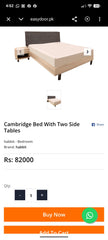Habitt King Size Bed With 2 side tables