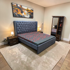 New King Size Bed With 2 Side Tables and Dressing Table