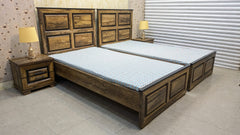 Brand New Pair Of Single Bed With 2 Side Tables