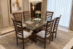 Solid Sheesham Wood 6 Seater Dining Table