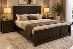 Elegant Queen Size Bed with 2 Side Tables
