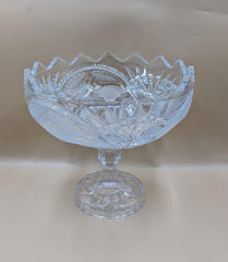 Imported Crystal Pedestal Fruit Bowl