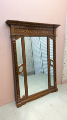 Antique Solid Burma Teak Wood Full Length Mirror