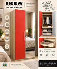 IMPORTED IKEA 2-DOOR WARDROBE WITH FULL-LENGTH MIRROR!