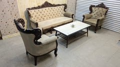 Solid Sheesham Wood Chinioti 5-Seater Sofa Set