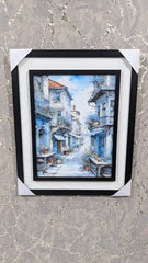 Wall Mounted Frame “Blue European Street”