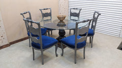 Solid Sheesham Wood 6 Seater Round Dining Table