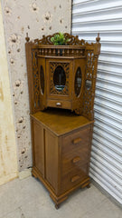 Antique Solid Burma Teak Wood Corner