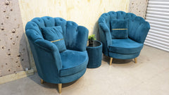 BEAUTIFUL PAIR OF ACCENT CHAIRS WITH MATCHING TABLE