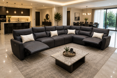 Imported 7 Seater Sectional Sofa Set with Power Reclining Seats