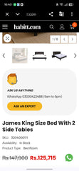 King Size Bed With 2 Side Table