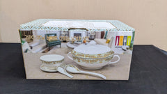 Imported 21 Pieces New Bone China Soup Set