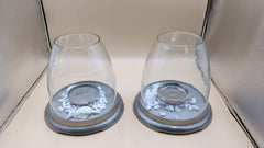 Pair Of Glass Candle Holders