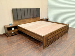 New King Size Bed with 2 Side Tables