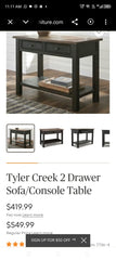Imported American Ashley Furniture Tyler Greek Console Table