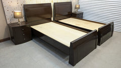 Pair Of Single Beds with 2 Side Tables