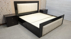 King Size Bed With Storage Drawers and 2 Side Tables