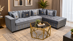 L-SHAPE SOFA SET WITH CENTRE TABLE