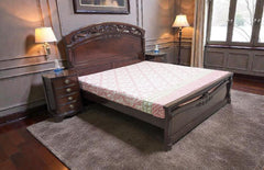 Solid Sheesham Wood King Size Bed with 2 Side Tables
