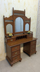 Antique Mid Century Solid Burma Teak Wood Dressing Table