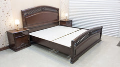 Sheesham Wood King Size Bed with 2 Side Tables