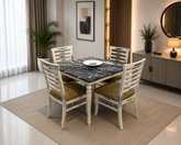 4 Seater Dining Table with Marble Top