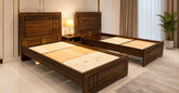 Brand New Pair of Single Beds with Shared Side Table
