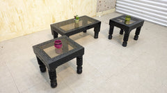 Solid Sheesham Wood Center and Side Tables Set